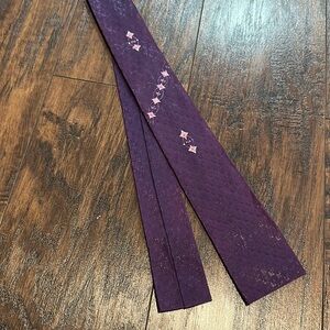 Vintage Hand Painted Plum Tie or Sash